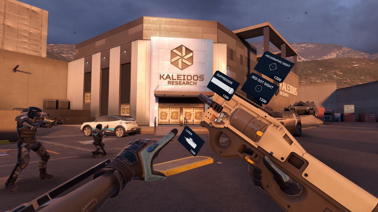 Breachers VR close quarters firefight in a factory parking lot