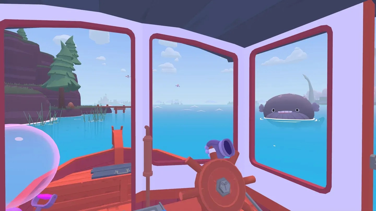 Garden of the Sea Meta Quest boat view across blue water toward islands