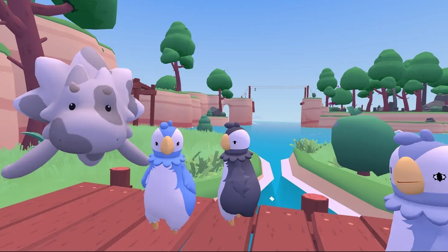 Garden of the Sea Meta Quest colorful creatures standing on a dock