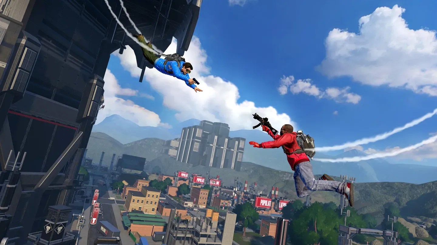 Population One Meta Quest gliding and vertical combat scene