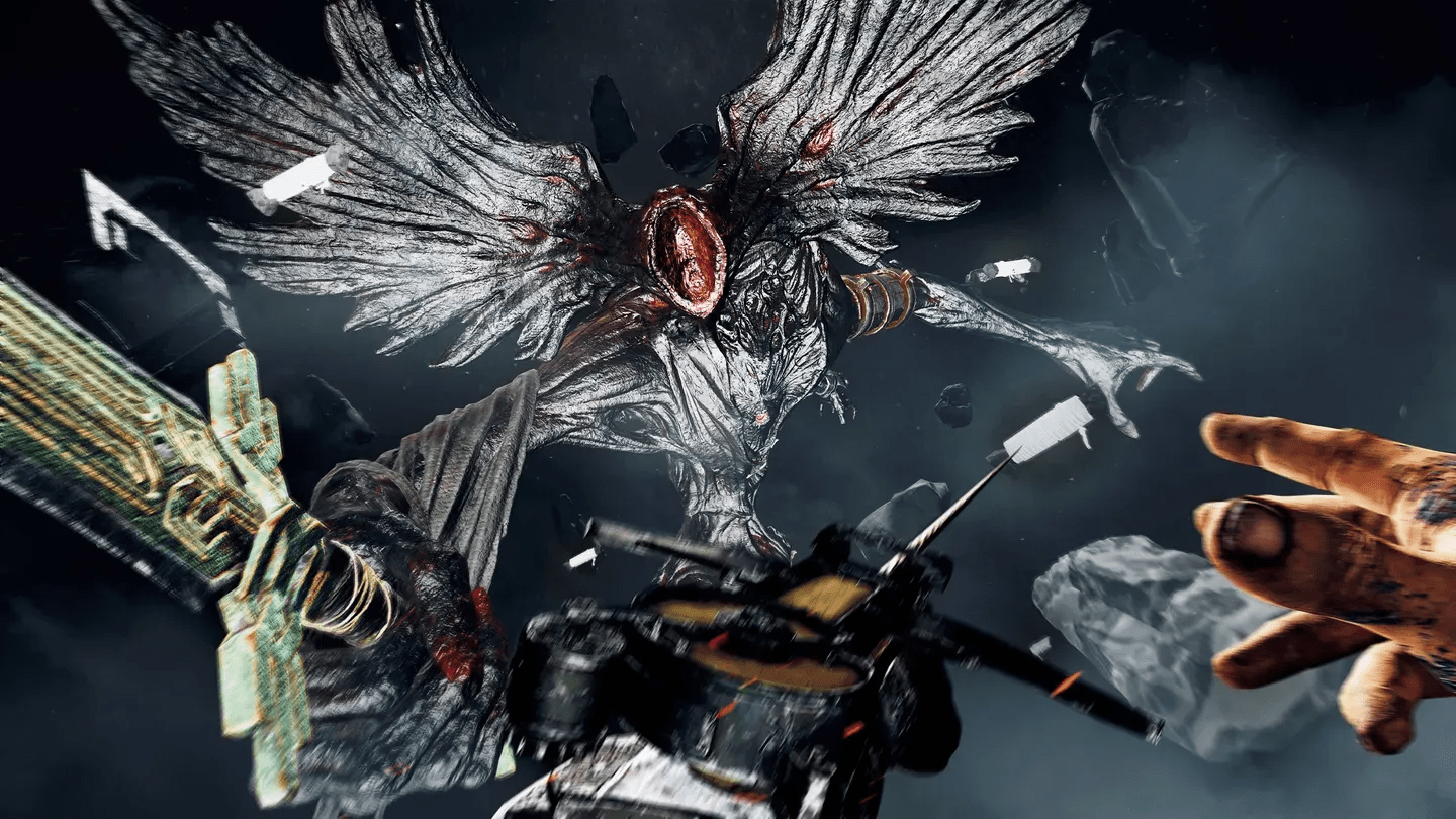 Skydance's BEHEMOTH Meta Quest player facing a winged monster in first person