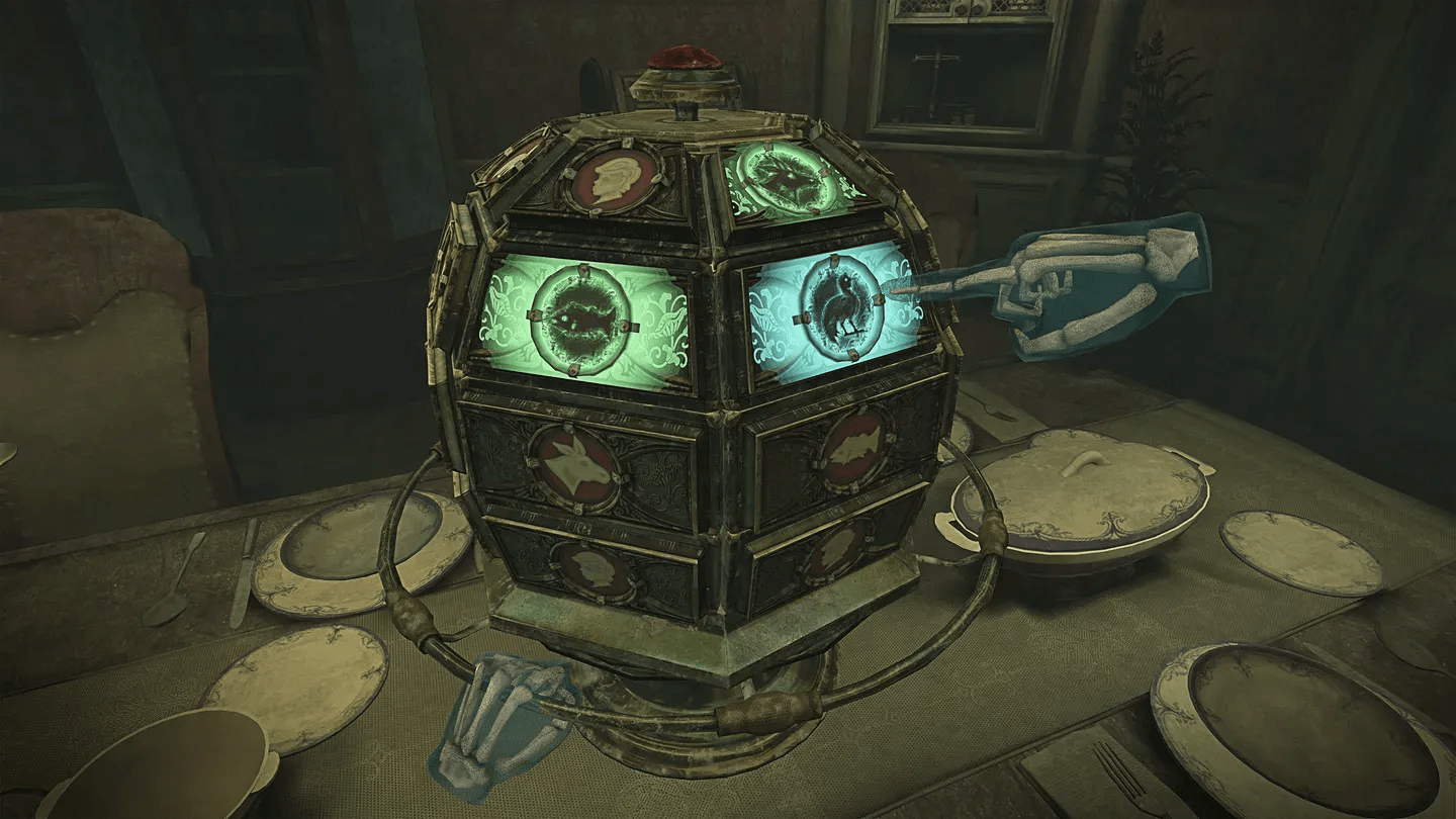 The 7th Guest VR Meta Quest puzzle device on a table
