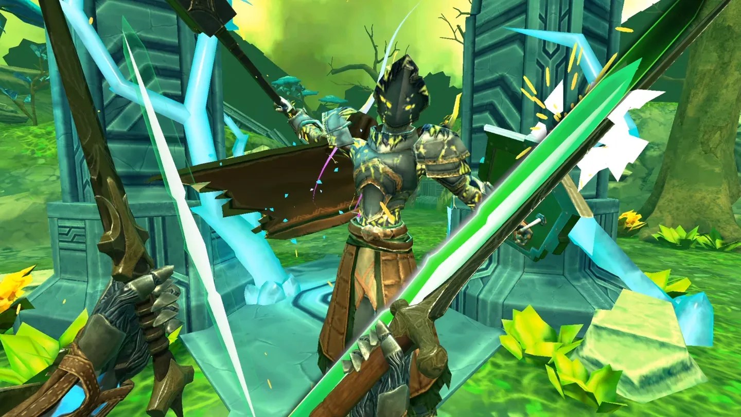 Until You Fall Meta Quest dual blade combat against a fantasy enemy