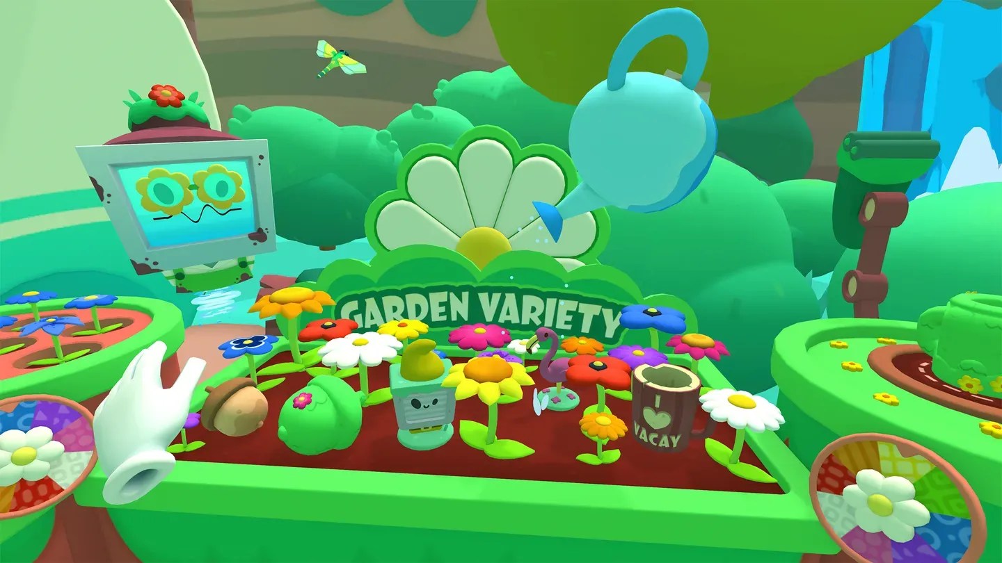 Vacation Simulator Meta Quest garden variety activity with plants and tools