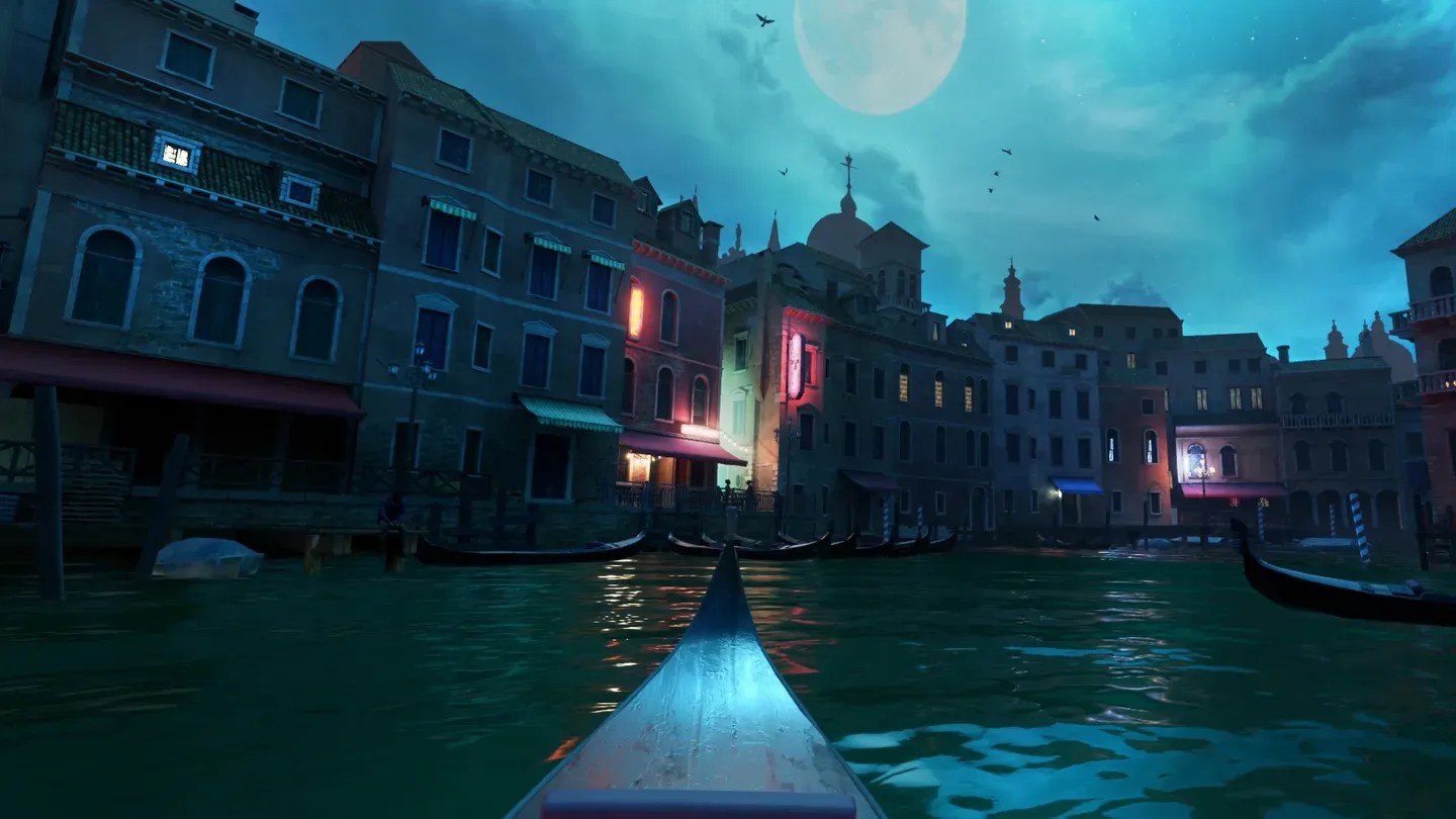 Vampire The Masquerade Justice Meta Quest moonlit Venice canal scene