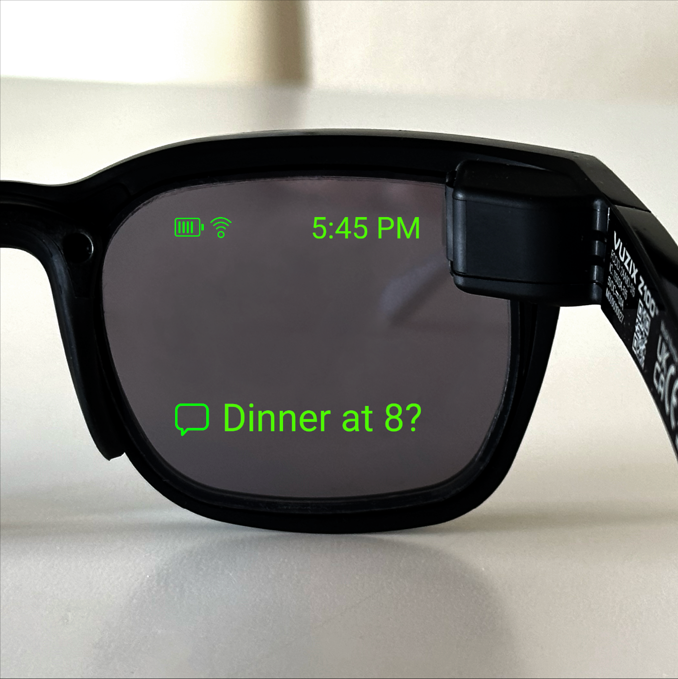 Vuzix Z100 monochrome display interface official image