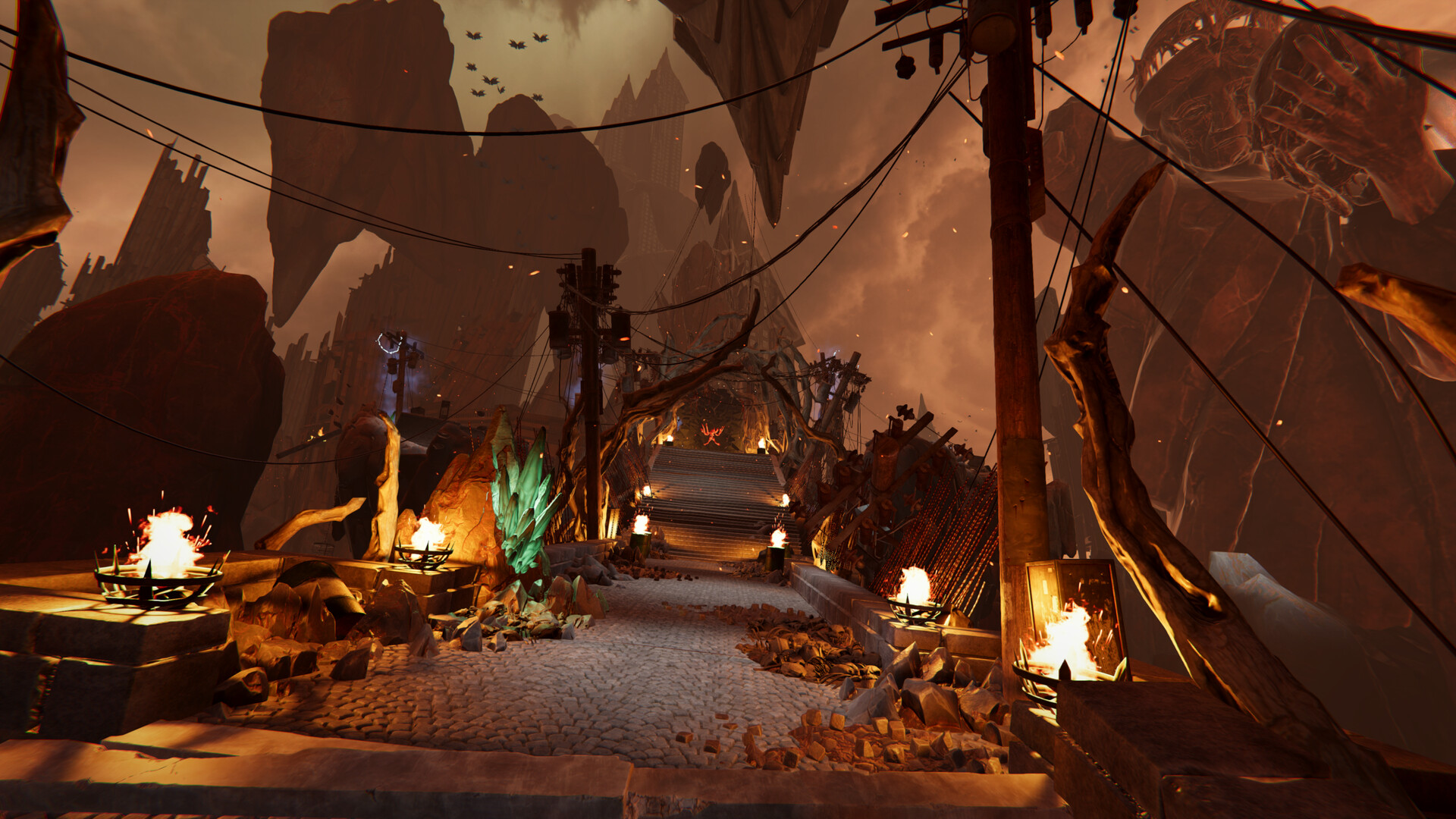 Metal: Hellsinger VR volcanic environment in official PC VR footage